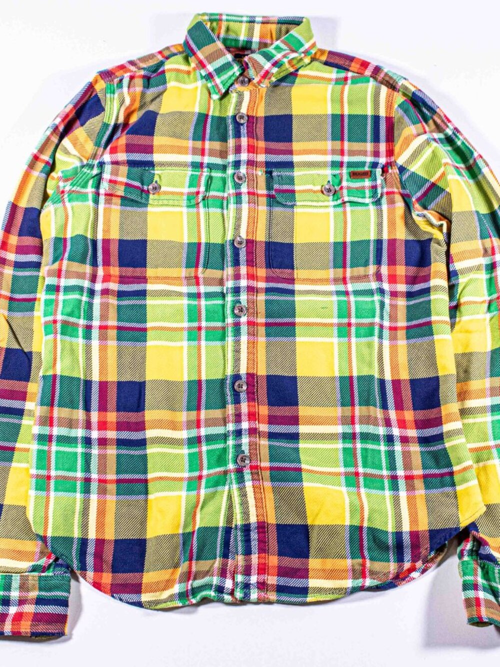Vintage Rugby Ralph Lauren Distressed Flannel Shirt Womens Size 6 Y2K Plaid Top